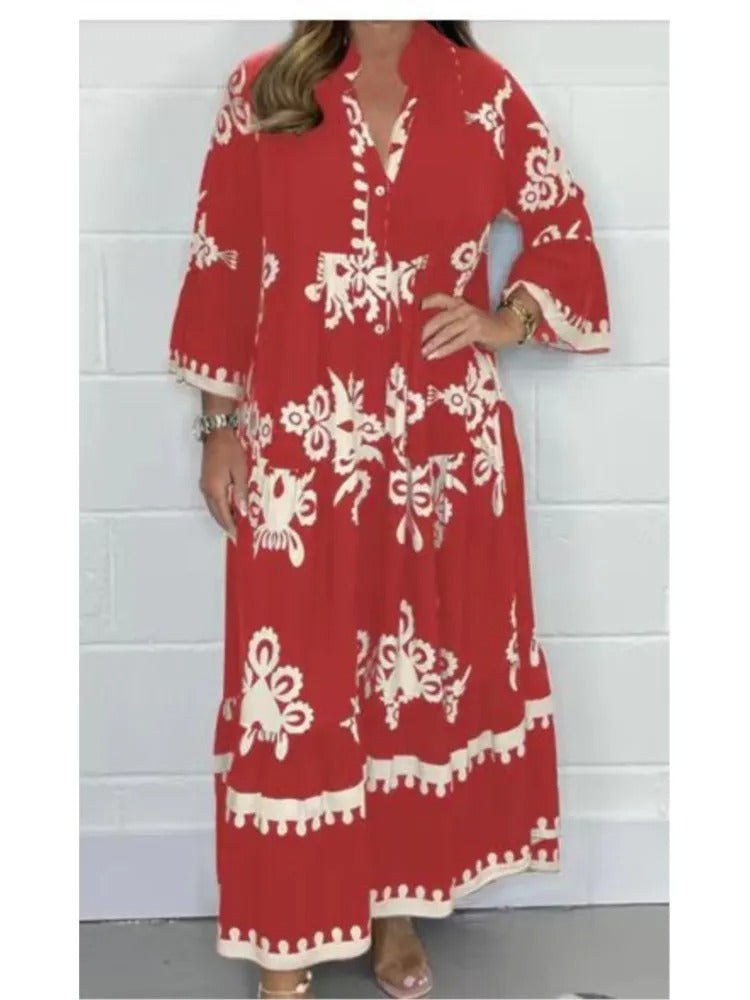 Amalfi Maxi Jurk – Luxe Bohemian Jurk met Borduurlook