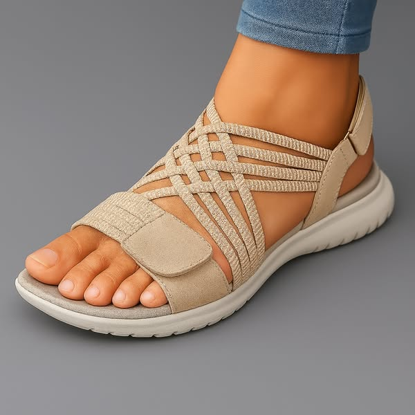 Stella comfortsandalen in beige – Elyssor Fashion