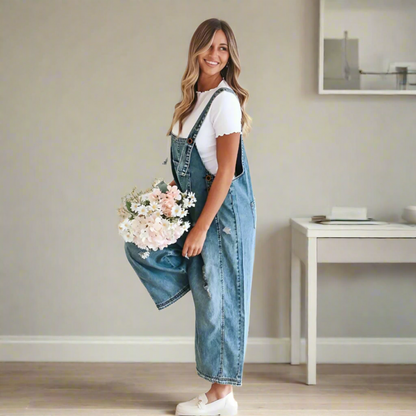 Harlow – Vintage-Wash Jumpsuit met Verstelbare Taille
