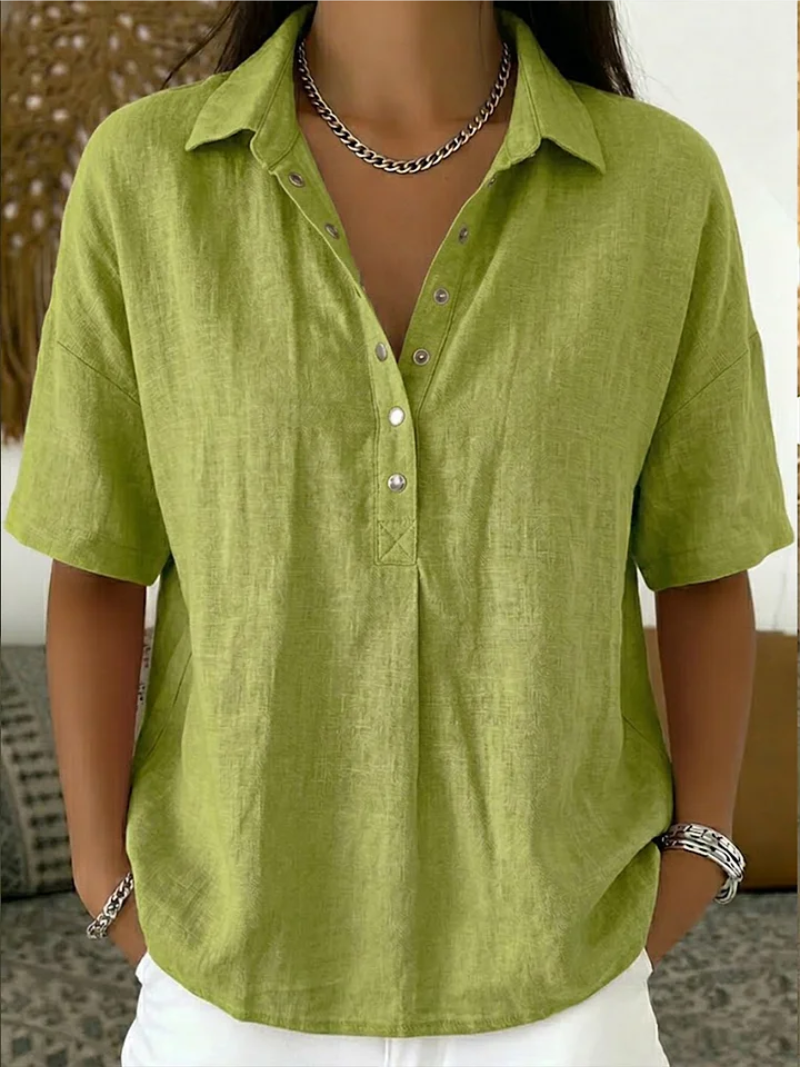 Élégancea blouse met kraag en knoopdetails - Elyssor