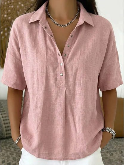 Élégancea blouse met kraag en knoopdetails - Elyssor