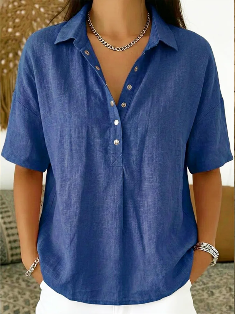Élégancea blouse met kraag en knoopdetails - Elyssor