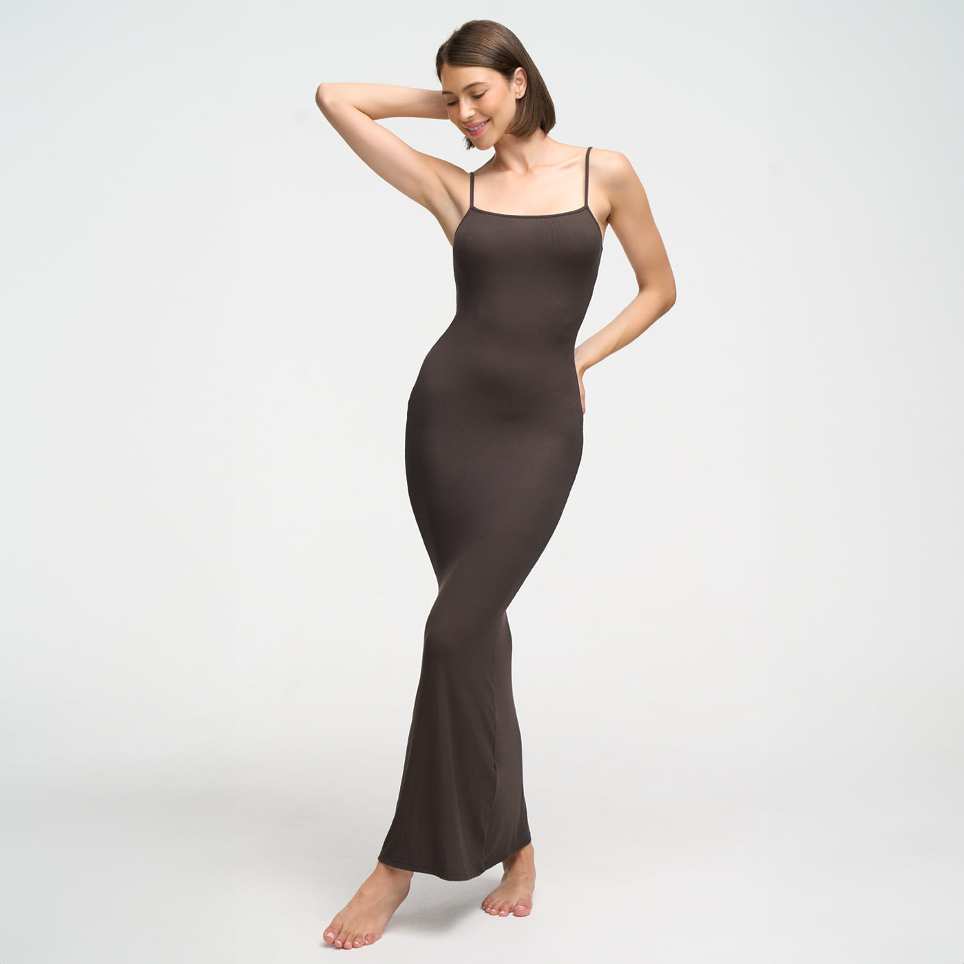 RivaBelle geribbelde cami maxi-jurk - Elyssor