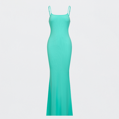 Riviera Geribbelde Maxi-jurk