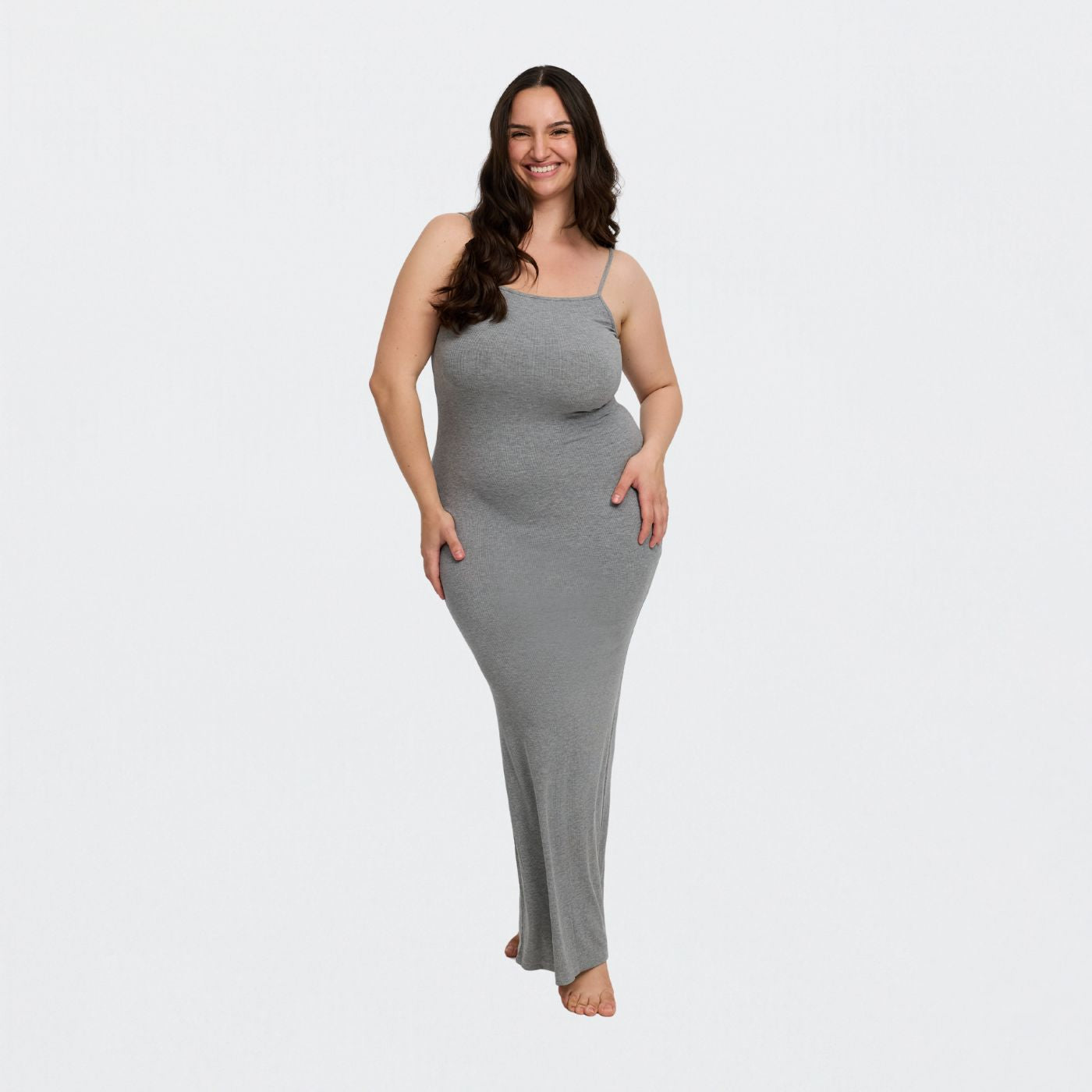 RivaBelle geribbelde cami maxi-jurk - Elyssor