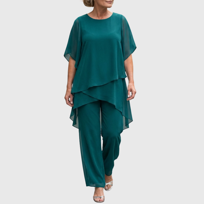 Chiara Set - Chiffon Top met Wijde Broek