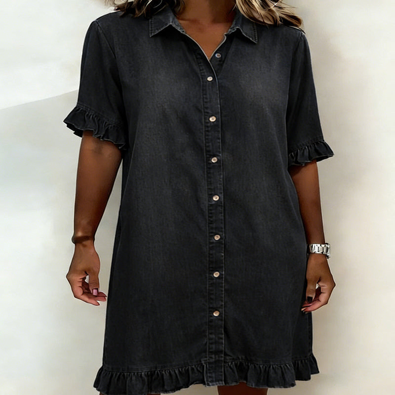 DenimBelle elegante denim jurk - Elyssor