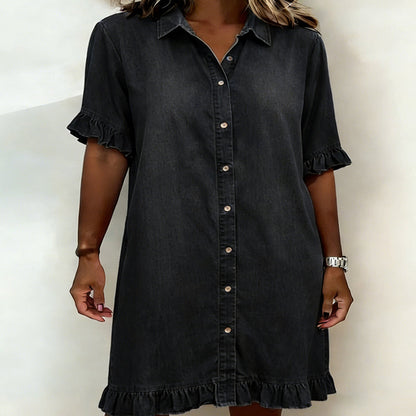 DenimBelle elegante denim jurk - Elyssor