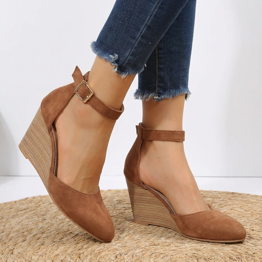 Mira – Wedge Sandalen met Puntige Neus