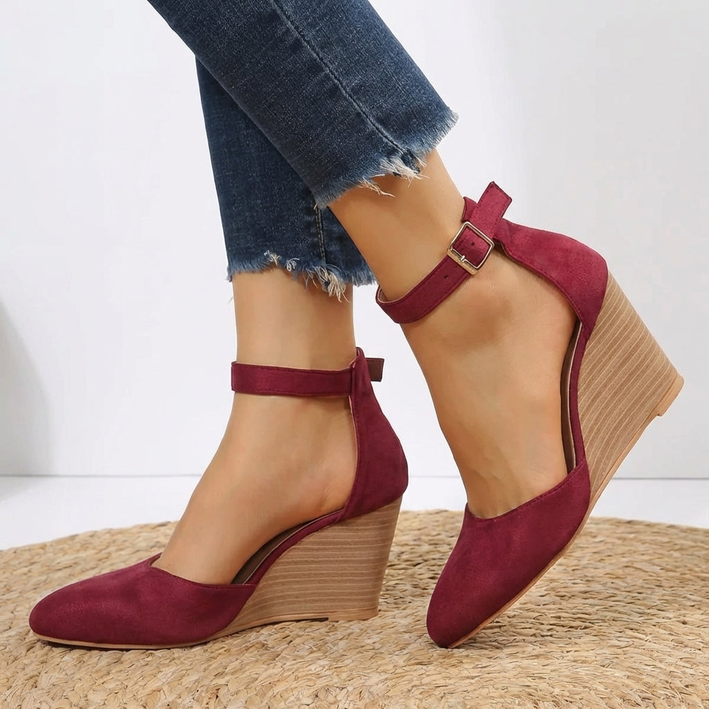 Mira – Wedge Sandalen met Puntige Neus