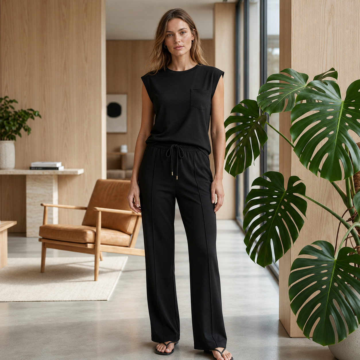 Serena Set - Mouwloze Top met Trekkoordbroek