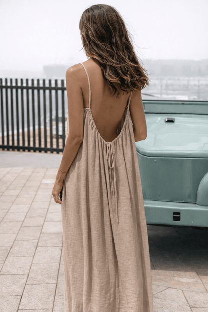 Serafina Maxi Jurk – Elegante Jurk met Open Rug