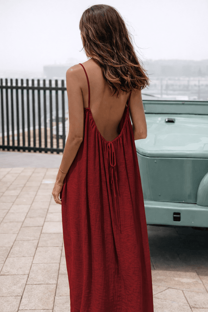 Serafina Maxi Jurk – Elegante Jurk met Open Rug