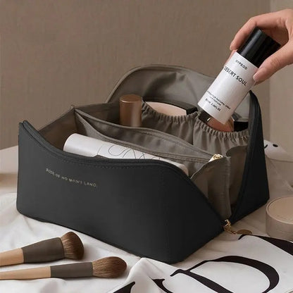 Rose Make-uptas met ingedeelde vakken voor borstels en potjes – Elyssor Fashion