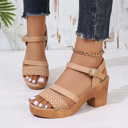 Deborah – Geweven Plateausandalen
