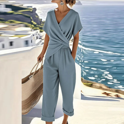 Amber – Wrap-Jumpsuit met Gedraaide Taille