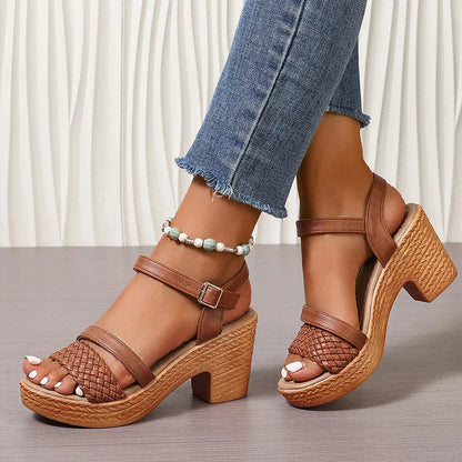 Deborah – Geweven Plateausandalen