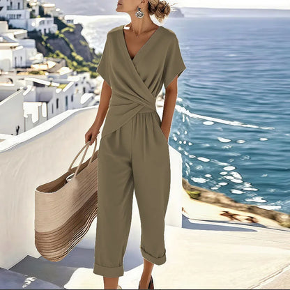 Amber – Wrap-Jumpsuit met Gedraaide Taille
