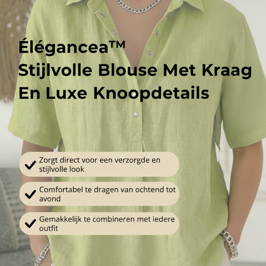 Élégancea blouse met kraag en knoopdetails - Elyssor
