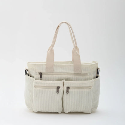 Alba Crossbody Tas in wit ribfluweel – Elyssor Fashion