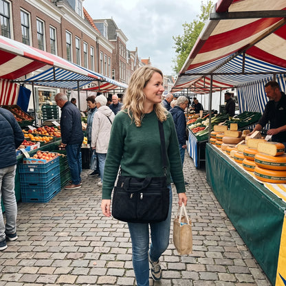 Alba Crossbody Tas – Zacht Ribfluweel met Laptopvak