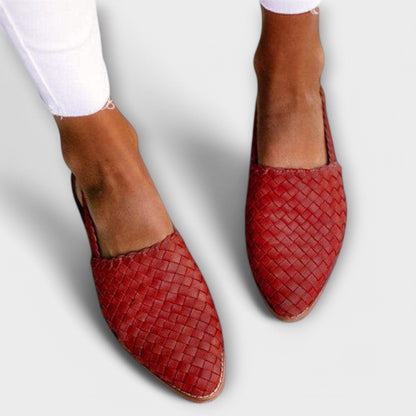 Aurora Loafer detail van het gevlochten leer – Elyssor Fashion