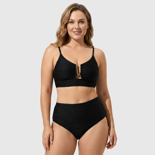 Bellezza Bikiniset in zwart met gebogen uitsnijding – Elyssor Fashion