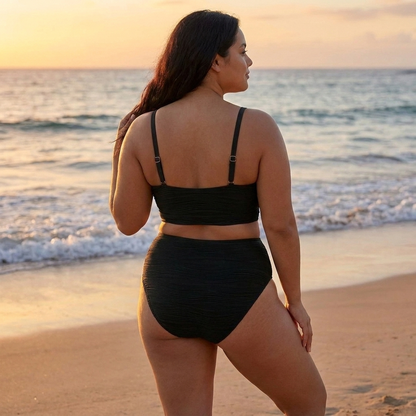 Bellezza Bikiniset in zwart, detail van de uitsnijding – Elyssor Fashion