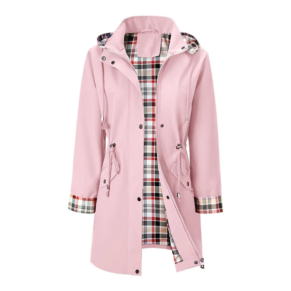 Carlotta 3-in-1 regenjas in roze met afneembare capuchon – Elyssor Fashion