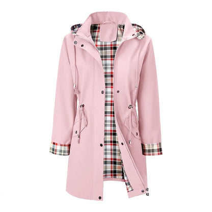 Carlotta 3-in-1 regenjas in roze met afneembare capuchon – Elyssor Fashion
