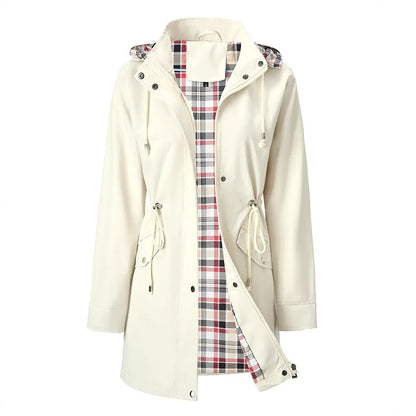 Carlotta 3-in-1 regenjas in wit met instelbare taille – Elyssor Fashion