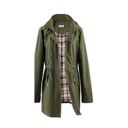 Carlotta 3-in-1 regenjas in groen met geruite binnenvoering – Elyssor Fashion