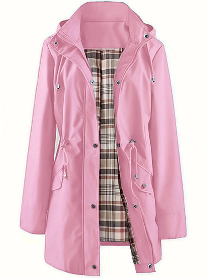 Carlotta 3-in-1 regenjas in roze met afneembare capuchon – Elyssor Fashion