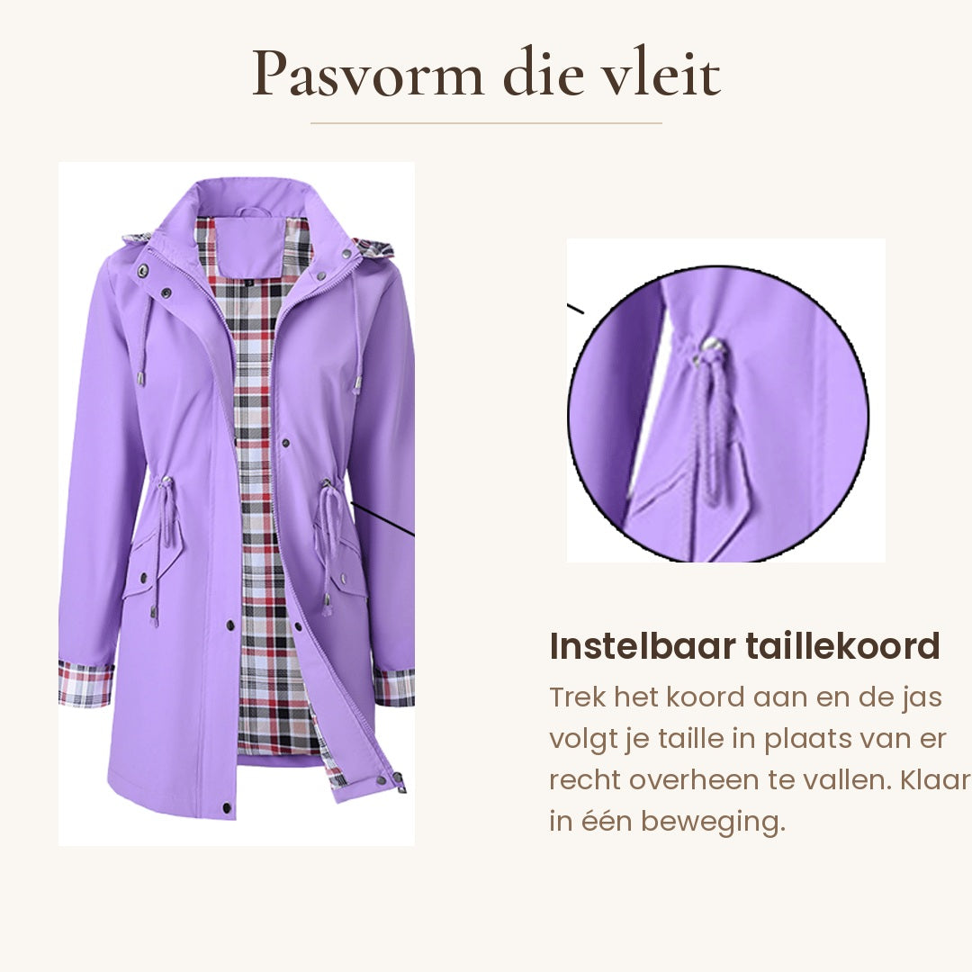 Carlotta regenjas met instelbaar taillekoord voor een vleiende pasvorm – Elyssor Fashion