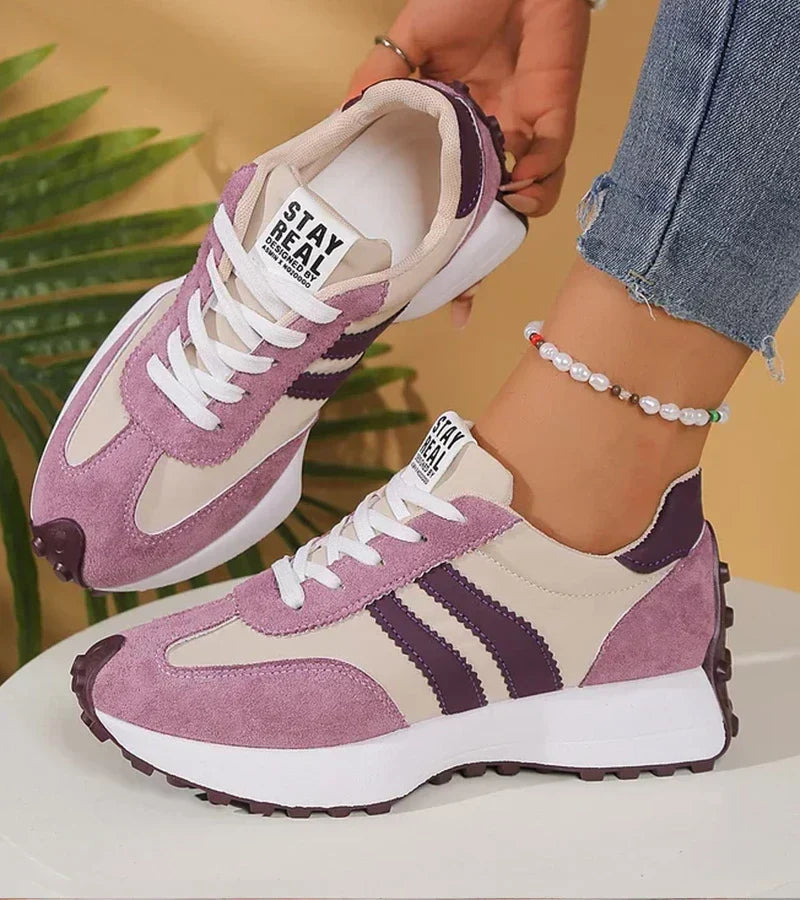 Elara orthopedische wandelsneakers met plateauzool en voetboogsteun, paars – Elyssor Fashion