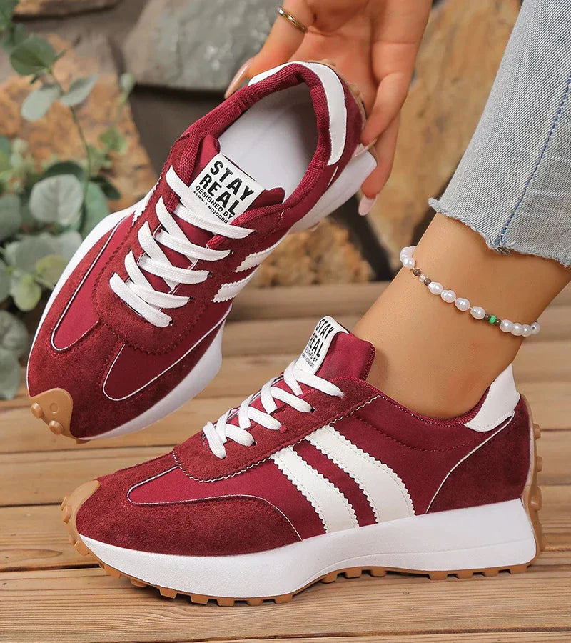 Elara orthopedische wandelsneakers met plateauzool en voetboogsteun, rood – Elyssor Fashion