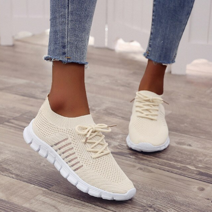Fiora orthopedische comfortsneakers in beige – Elyssor Fashion