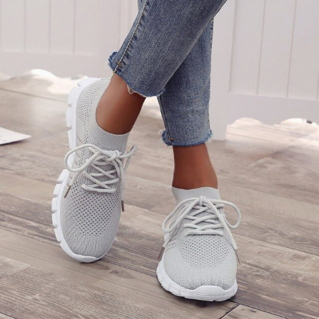Fiora orthopedische comfortsneakers in grijs – Elyssor Fashion
