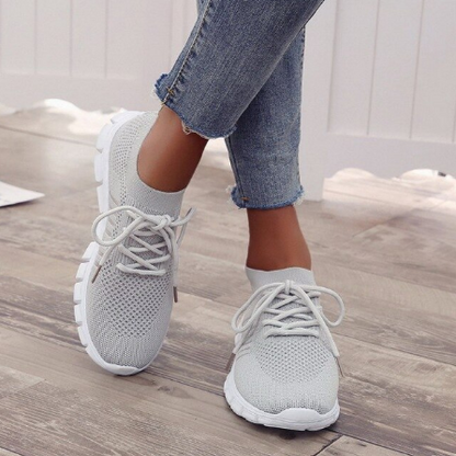 Fiora orthopedische comfortsneakers in grijs – Elyssor Fashion