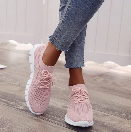 Fiora orthopedische comfortsneakers in lichtroze – Elyssor Fashion