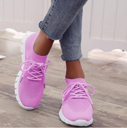 Fiora orthopedische comfortsneakers in paars – Elyssor Fashion