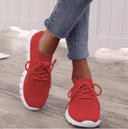 Fiora orthopedische comfortsneakers in rood – Elyssor Fashion
