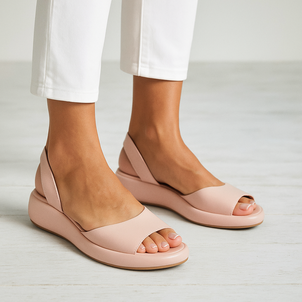 Gisselle open comfortsandalen gestyled in roze – Elyssor Fashion