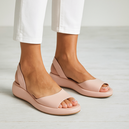 Gisselle open comfortsandalen gestyled in roze – Elyssor Fashion