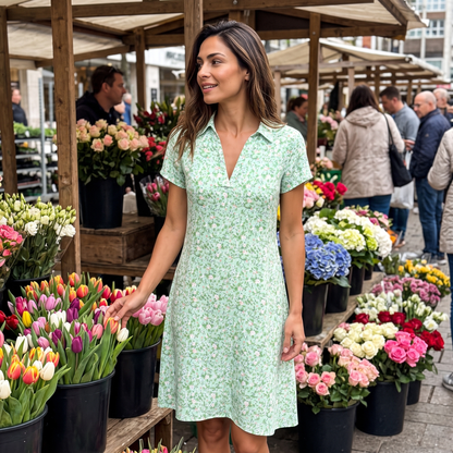 Colette bloemenjurk op de bloemenmarkt