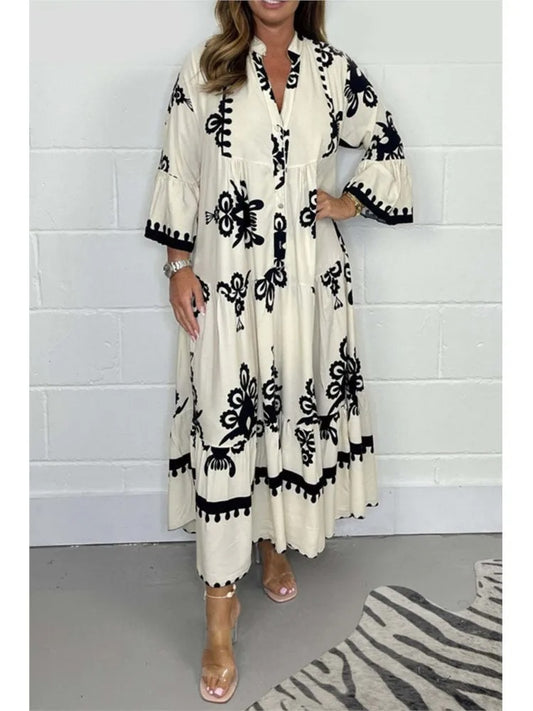 Amalfi Maxi Jurk – Luxe Bohemian Jurk met Borduurlook