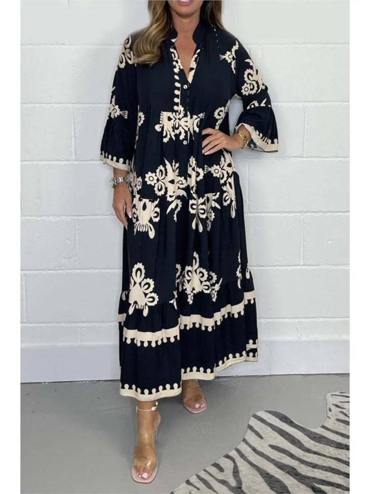 Amalfi Maxi Jurk – Luxe Bohemian Jurk met Borduurlook