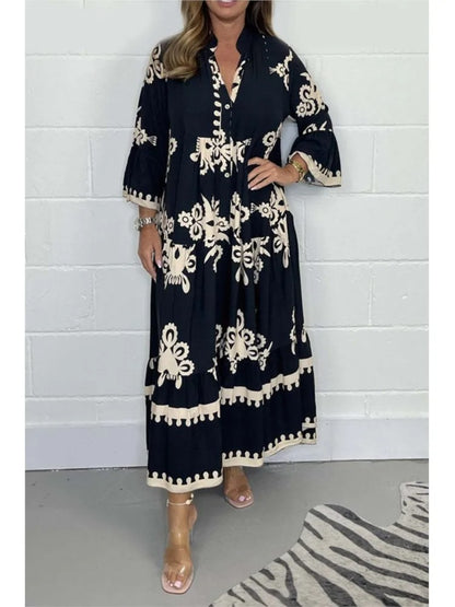 Amalfi Maxi Jurk – Luxe Bohemian Jurk met Borduurlook