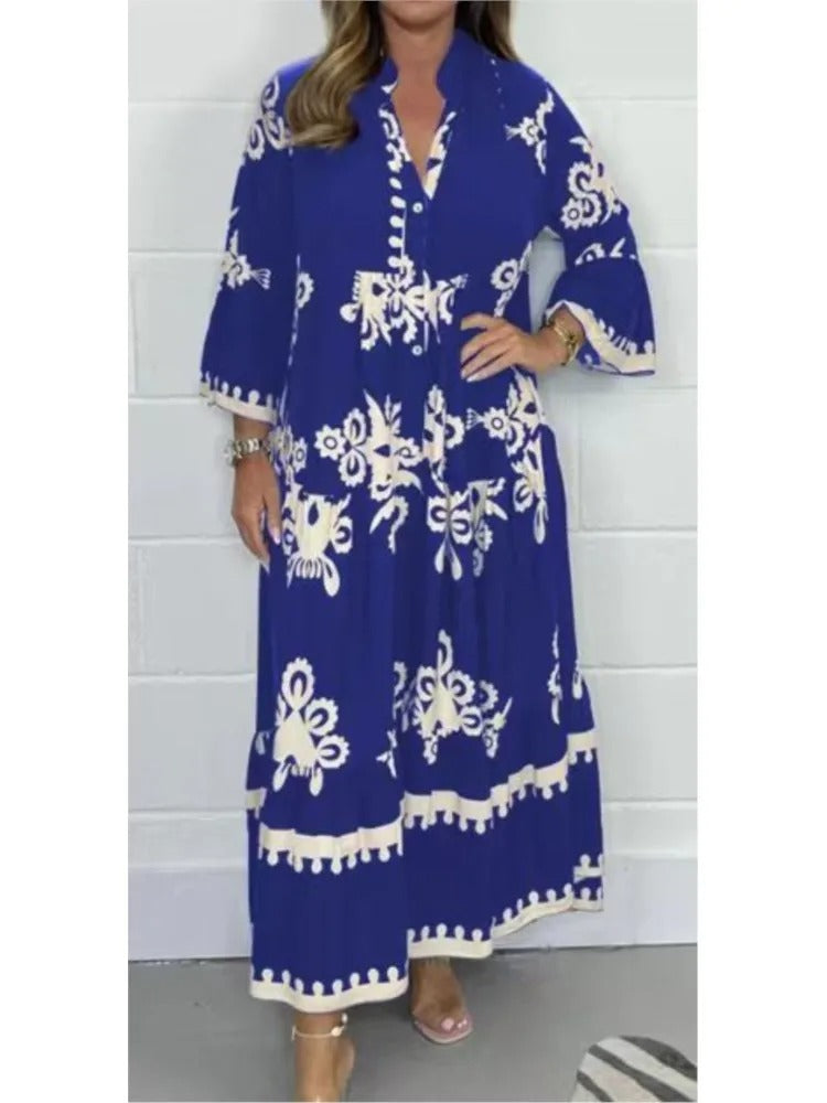 Amalfi Maxi Jurk – Luxe Bohemian Jurk met Borduurlook