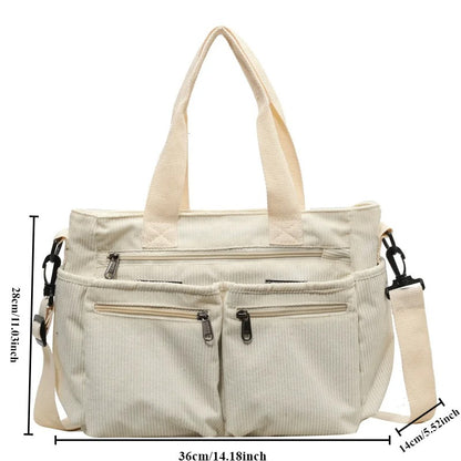 Alba Crossbody Tas – Zacht Ribfluweel met Laptopvak
